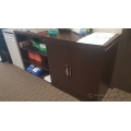Espresso 72"  Counter High Credenza Open & Closed